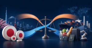 円と世界の交易を天秤で表した円安・円高の解説イメージ